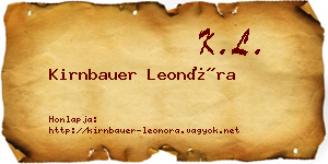 Kirnbauer Leonóra névjegykártya